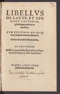 Gessner, Libellus de lacte, 1543, fol. 2ro-7vo, Zentralbibliothek Zürich, 6.330,2
