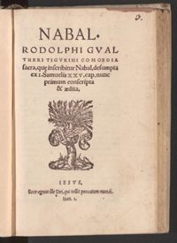 Gwalther, Nabal, 1549, fol. 2vo-3ro, 3vo-4ro, 5vo-7ro, 35ro-37vo, 48vo-49vo, Zentralbibliothek Zürich, 18.183-3