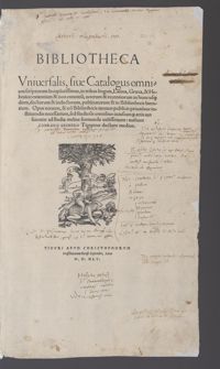 Gessner, Bibliotheca universalis, 1545, fol. 179vo-180vo, Zentralbibliothek Zürich, DrM 3