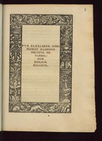 Glareanus, Duo elegiarum libri, 1516, fol. I2r°-I3r°, Universitätsbibliothek Basel, kk II 24:1 & kk II 24:3