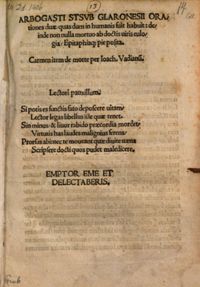 Vadianus, Carmen de morte, in Strub, Orationes duae, 1511, fol. E4ro-F2ro, Österreichische Nationalbibliothek, 20.Dd.1406