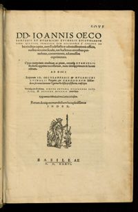 Myconius, De Huldrichi Zvinglii vita et obitu, 1536, fol. θ2ro-vo, Universitätsbibliothek Basel, UBH Falk 774:1