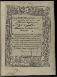 Vadianus, De poetica et carminis ratione liber ad Melchiorem Vadianum Fratrem, 1518, fol. hivr°-ir°, Munich, Bayerische Staatsbibliothek, Res/4 L.eleg.g. 68
