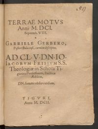 Gerber, Terrae Motus, Zentralbibliothek Zürich, 6. 122 59