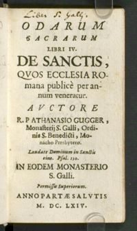 Gugger, Odarum Sacrarum Libri, 1664, p. 27-28, 34-36, 96-100, 315-317, 326-328, 438-441, 473, Zentralbibliothek Zürich, Rq 234