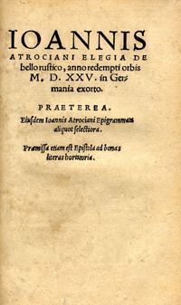 Atrocianus, Ad D. Henricum Glareanum poetam laureatum, in Elegia de bello rustico, 1528, fol. c3ro-c4ro, Österreichische Nationalbibliothek, 78.F.45 ALT PRUNK
